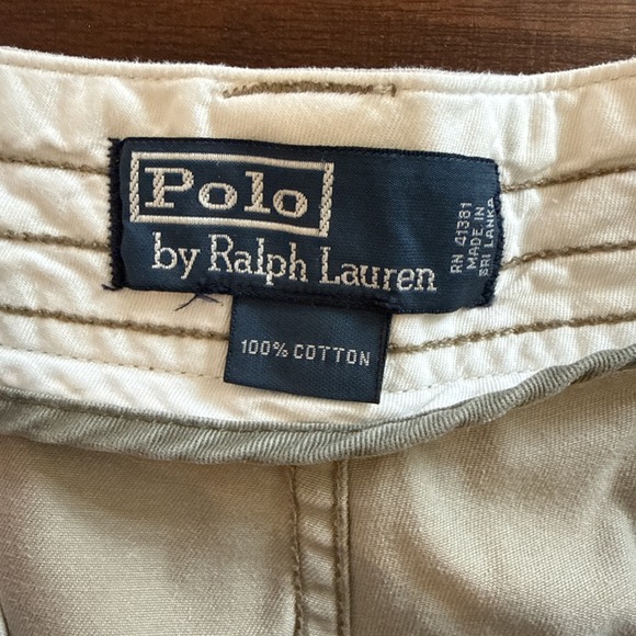 Polo Ralph Lauren Hudson Utility Cargo Shorts Mens Size 38 Khaki Cotton - Picture 2 of 8